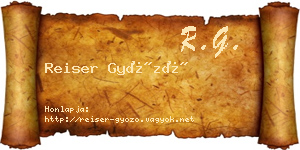 Reiser Győző névjegykártya